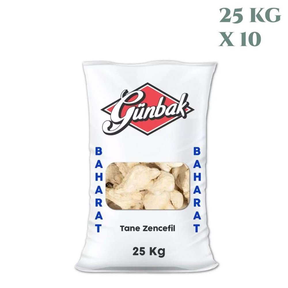 Günbak Tane Zencefil Çin Çuval 250 Kg