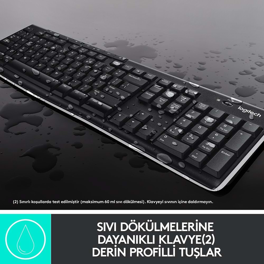 Logitech MK270 Siyah Kablosuz Klavye+Mouse Set