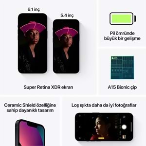 Apple IPhone 13 128 GB MLPF3TU/A Akıllı Telefon Midnight